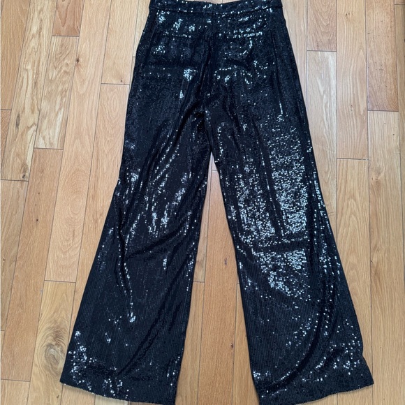 Banana Republic black sequin wide leg trouser, NWT size 6 Fall23 - Picture 6 of 13